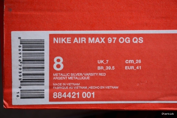 BULLET” AIR “SILVER MAX 97 884421-001 NIKE 1112